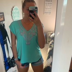 Teal shirt